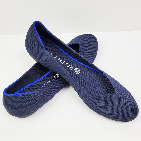 Rothy's Shoes - Rothy's Flats Shoes Navy Blue Round Toe Women's Slip On Footwear Size 11 EUC